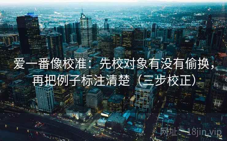 爱一番像校准：先校对象有没有偷换，再把例子标注清楚（三步校正）  第2张